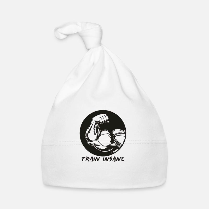 TRAIN FOU | muscles de la motivation de remise en forme - Bonnet bio Bébé - blanc