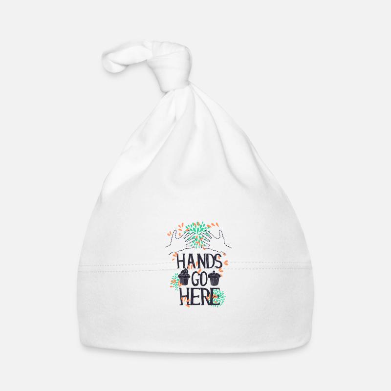 Hands go here cupcake shirt Organic Baby Cap