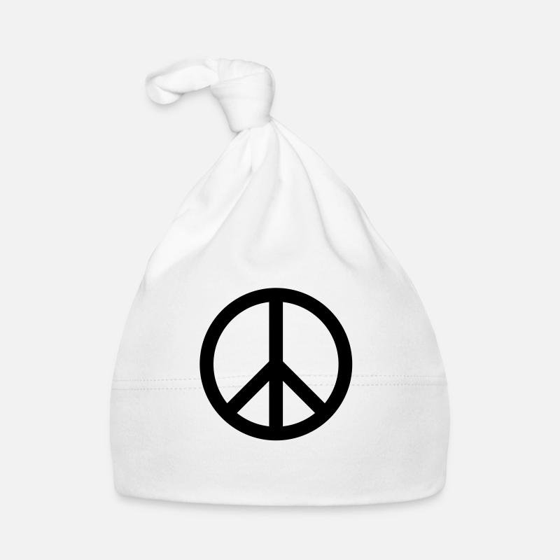 Peace-Zeichen / Peace - Baby Bio-Mütze - Weiß