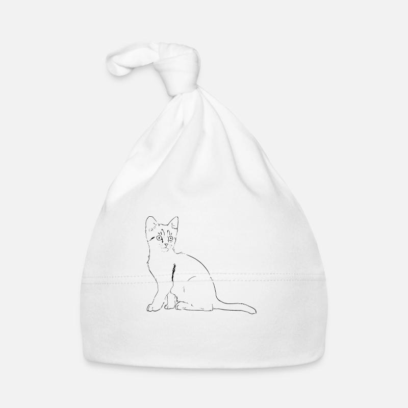 Cat illustration Organic Baby Cap