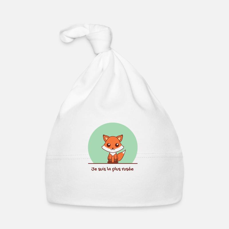 Kawaii fox girl - Bonnet bio Bébé - blanc