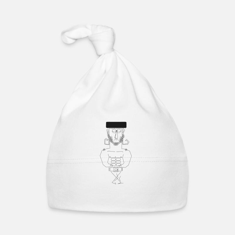 Scinny muscle man with hat Organic Baby Cap