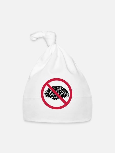 pas de cerveau permis - Bonnet bio Bébé - blanc - Devant