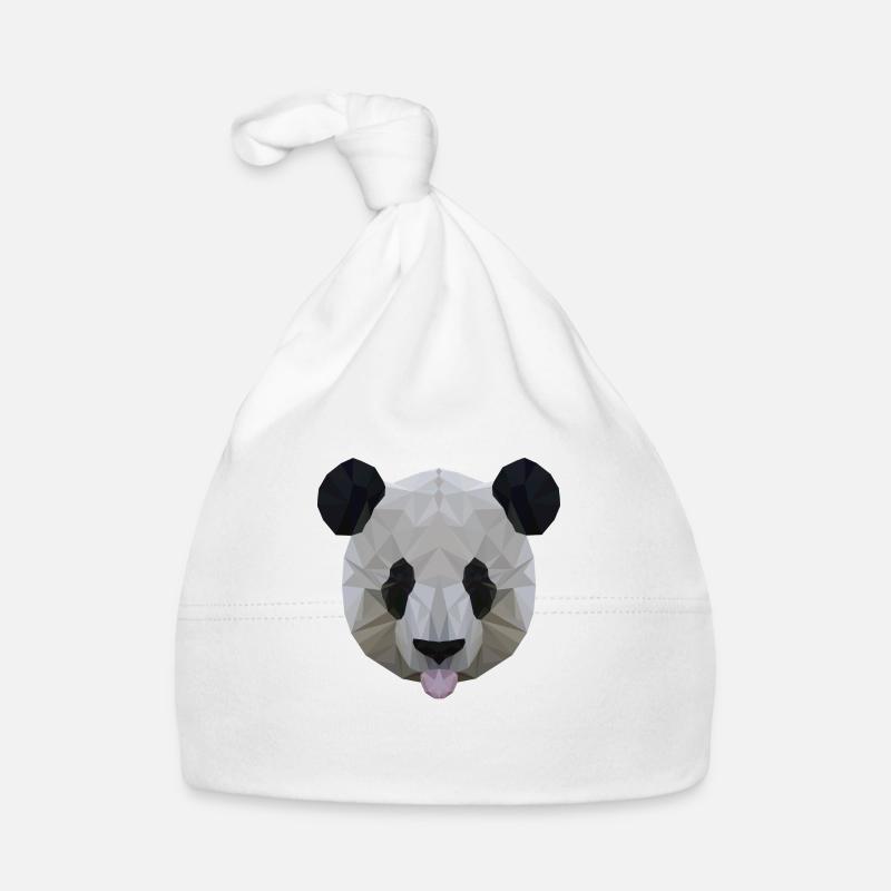 Polygon Panda - Baby Bio-Mütze - Weiß