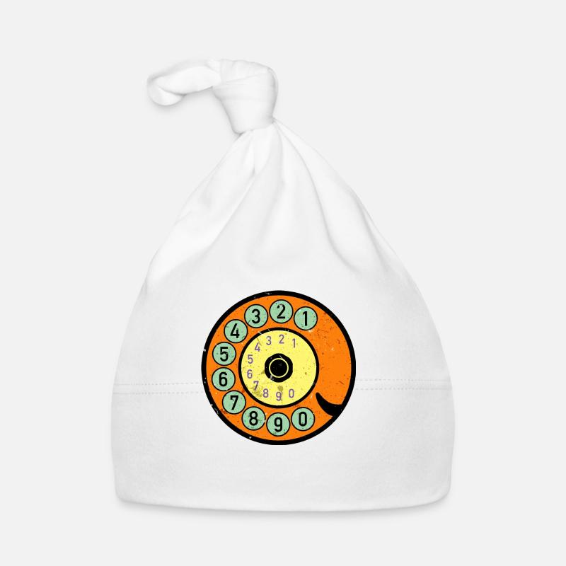bunte Wählscheibe Vintage Retro Telefon Nostalgie Baby Bio-Mütze
