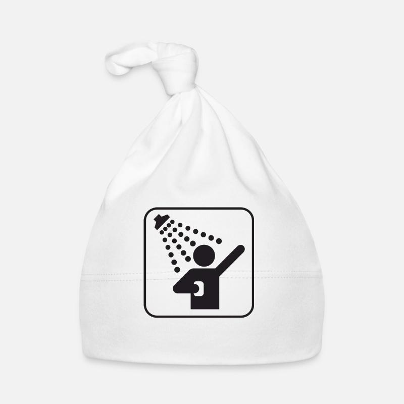 have a shower - Organic Baby Cap - white