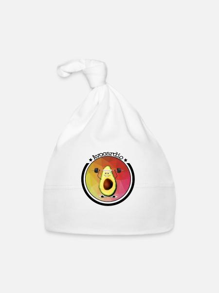 Avocardio - sport avocado cardio vegan geschenk - Baby Bio-Mütze - Weiß - Vorne