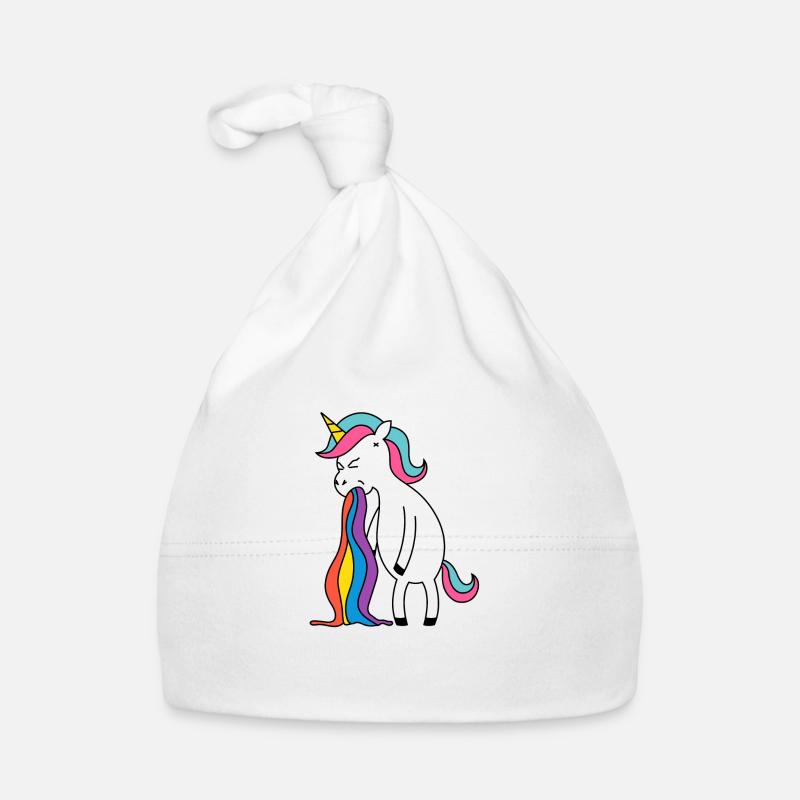 Unicorn rainbow puke. No buck Gagging Organic Baby Cap