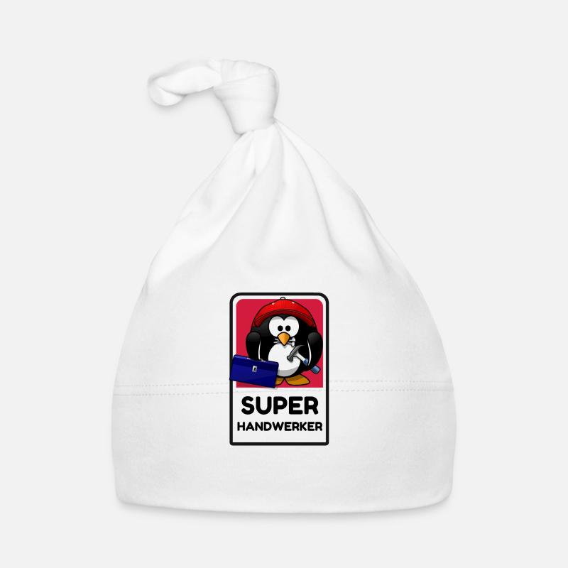 Super Handwerker - lustiger Pingu Baby Bio-Mütze