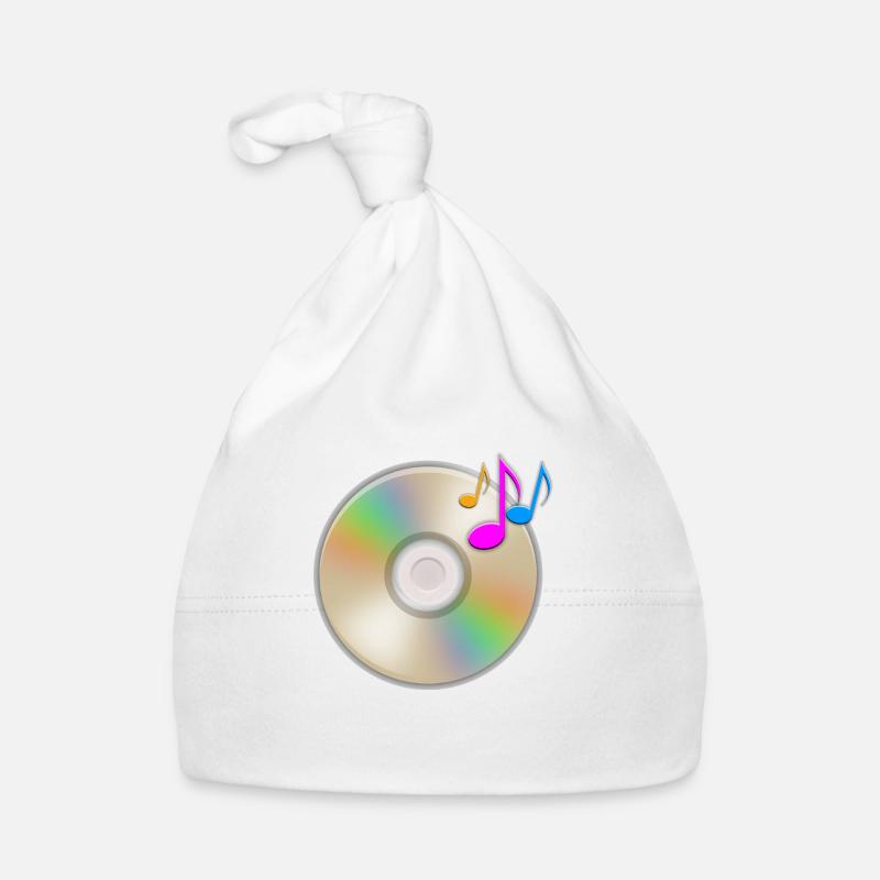 Music CD floating notes Organic Baby Cap
