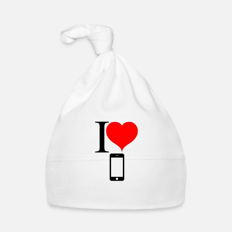 I love Handy und Smartphone Baby Bio-Mütze
