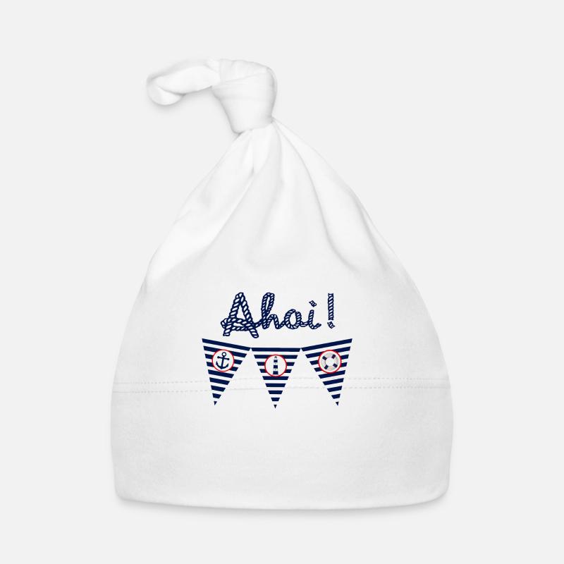 Ahoi, mer, maritime, drapeau Bonnet bio Bébé