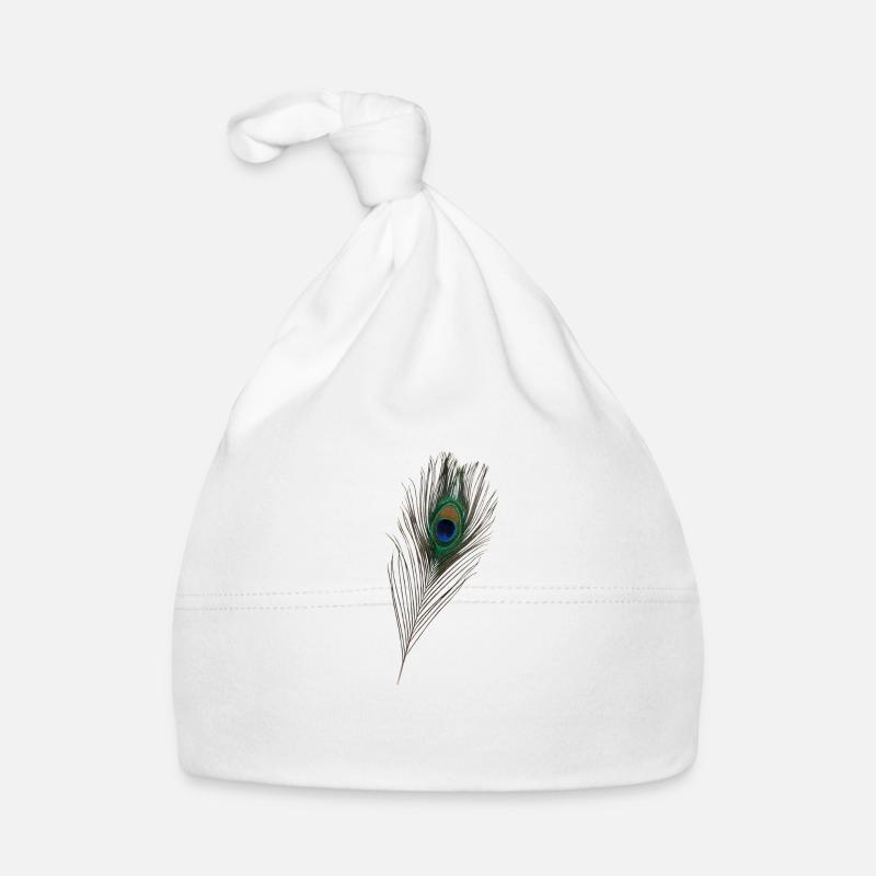 Plume de paon, paon, oiseaux Bonnet bio Bébé