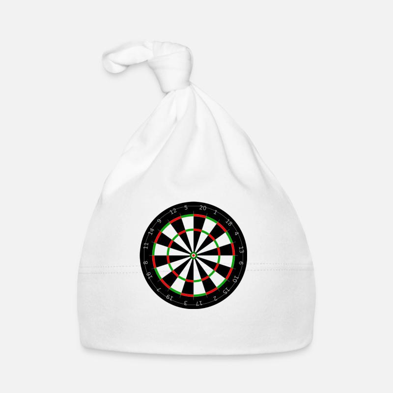 Dartscheibe - Baby Bio-Mütze - Weiß