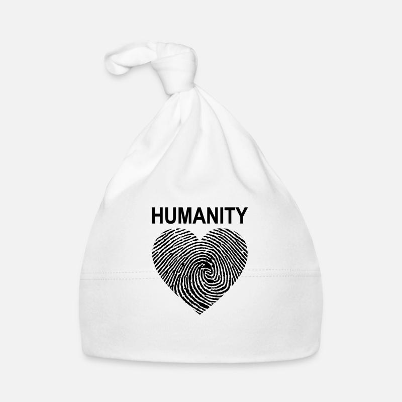 Humanity Menschlichkeit Peace Frieden Herz Baby Bio-Mütze