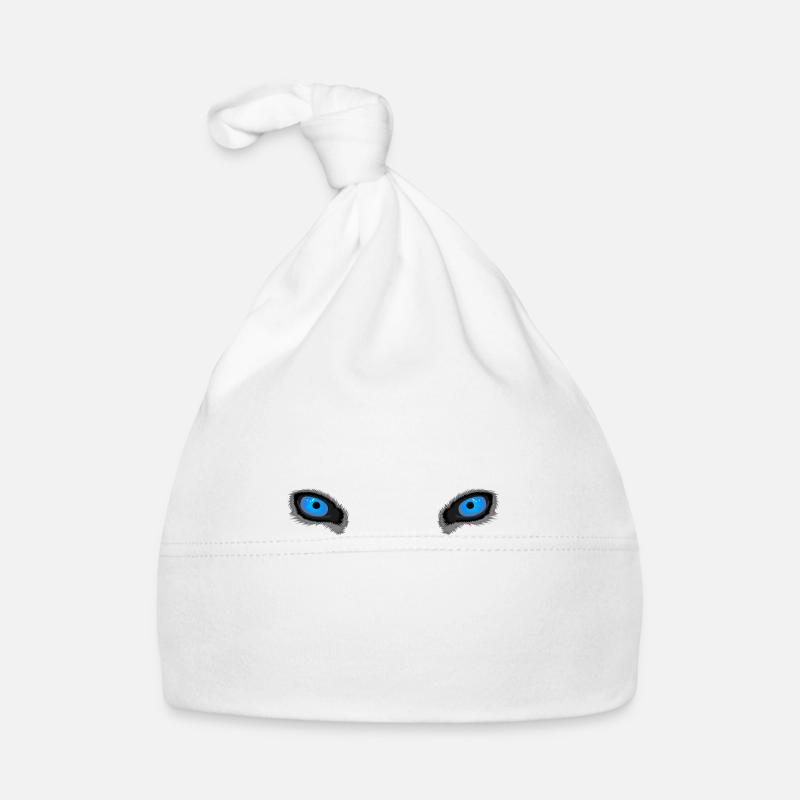 Deep Blue Wolf Eyes Organic Baby Cap