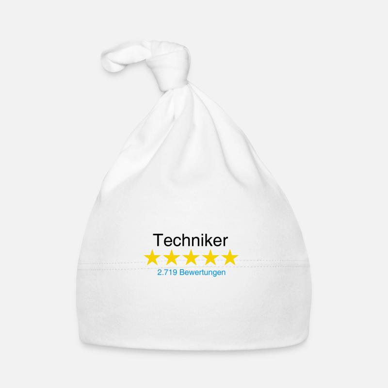 Techniker mit Bewertung Baby Bio-Mütze