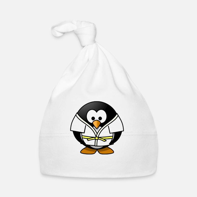 kleiner Pinguin beim Judo Baby Bio-Mütze
