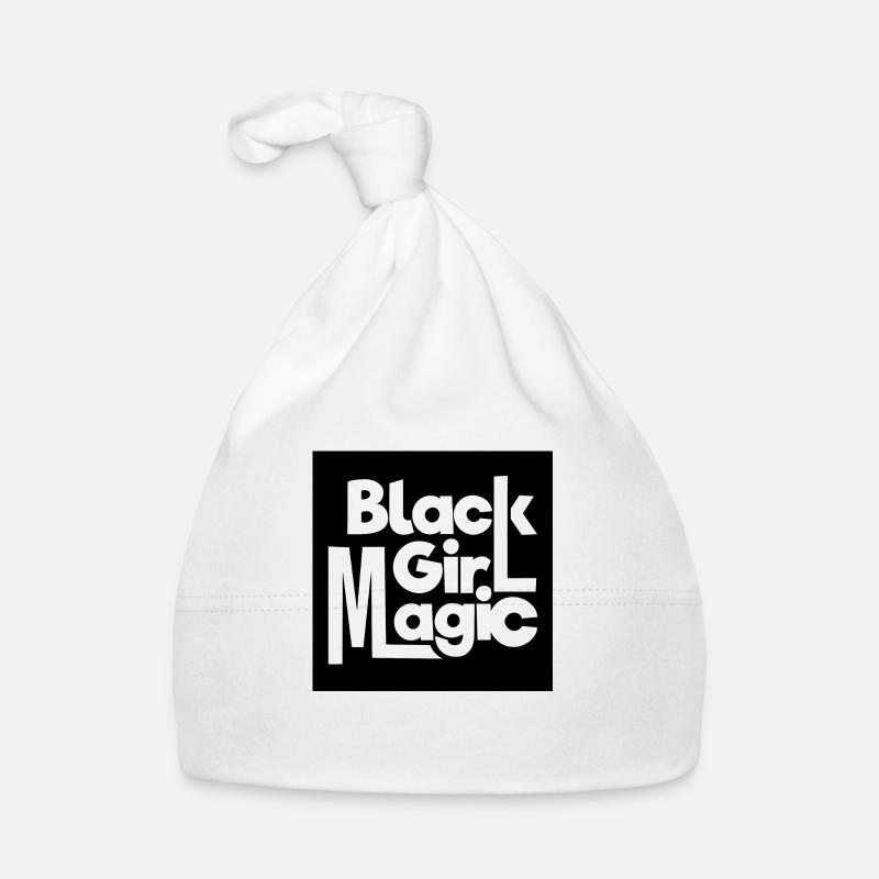 Black Girl Magic 2 White Text Organic Baby Cap