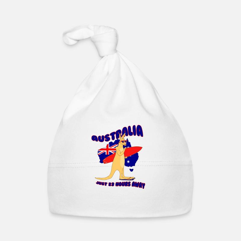 Surfing Kangaroo Australia Organic Baby Cap