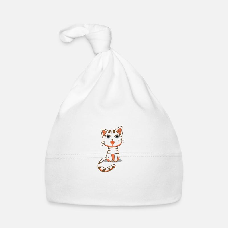 white cat Organic Baby Cap