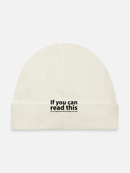 If you can read this - Bonnet bio Bébé - blanc - Devant
