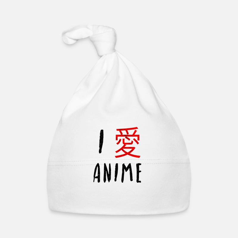 I love Anime Japan Ai Zeichen Comic Geschenk Idee - Baby Bio-Mütze - Weiß