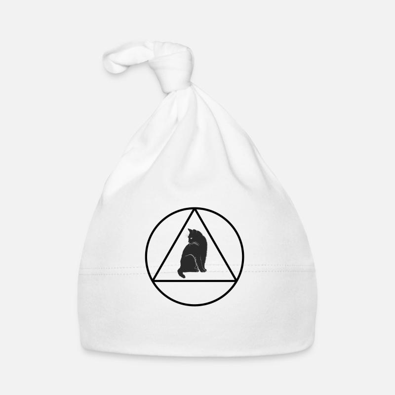 Hipster triangle cat - Organic Baby Cap - white