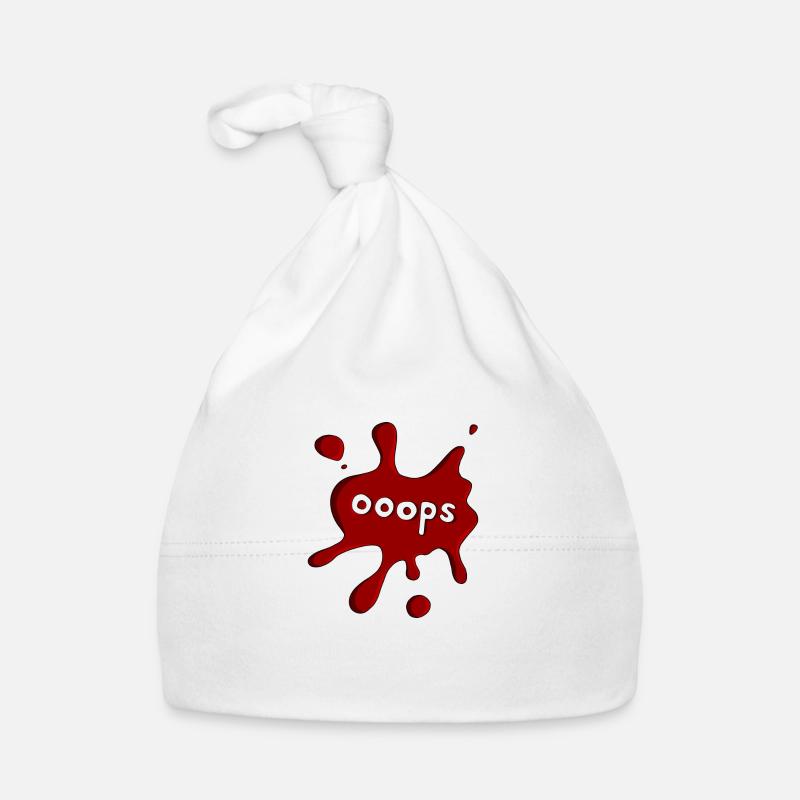 Fleck ooops dunkelrot Baby Bio-Mütze