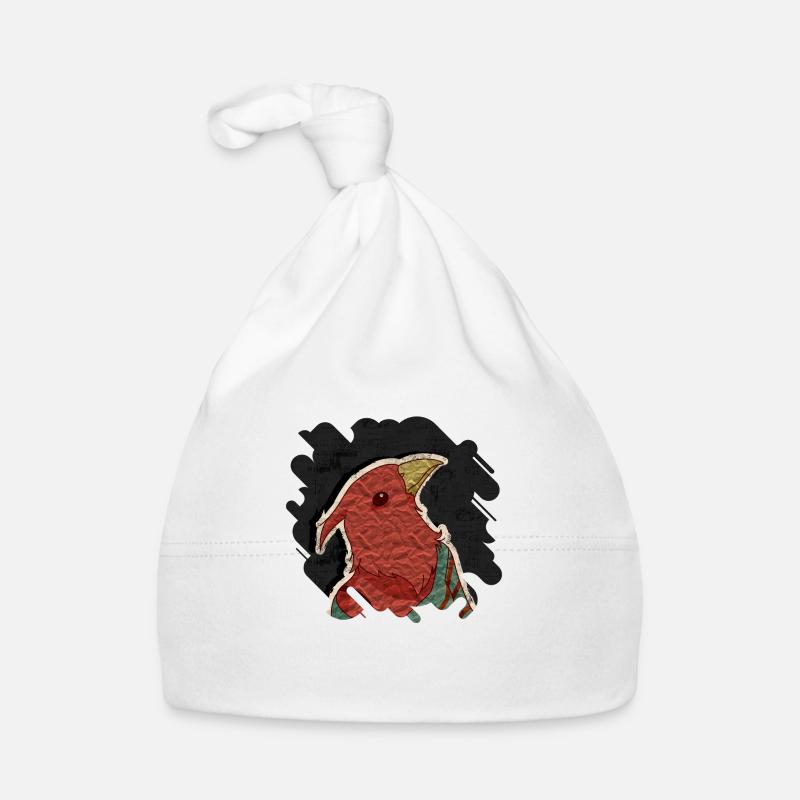 Hipster bird mixed media digital art collage Organic Baby Cap