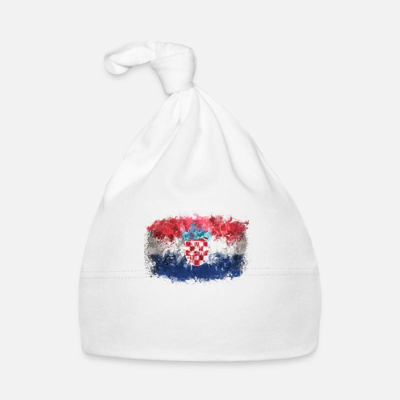 Croatian Flag Graffiti Organic Baby Cap