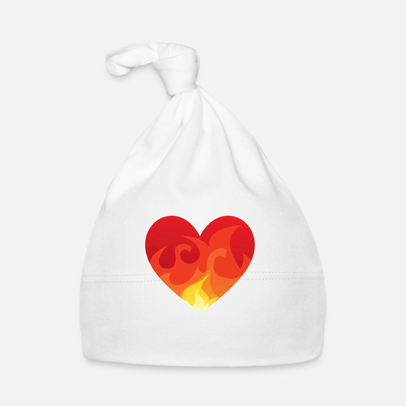 Heart with fire de Baby Bio-Mütze