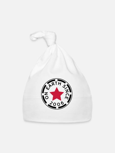 on earth since 2006 (uk) - Organic Baby Cap - white - Front