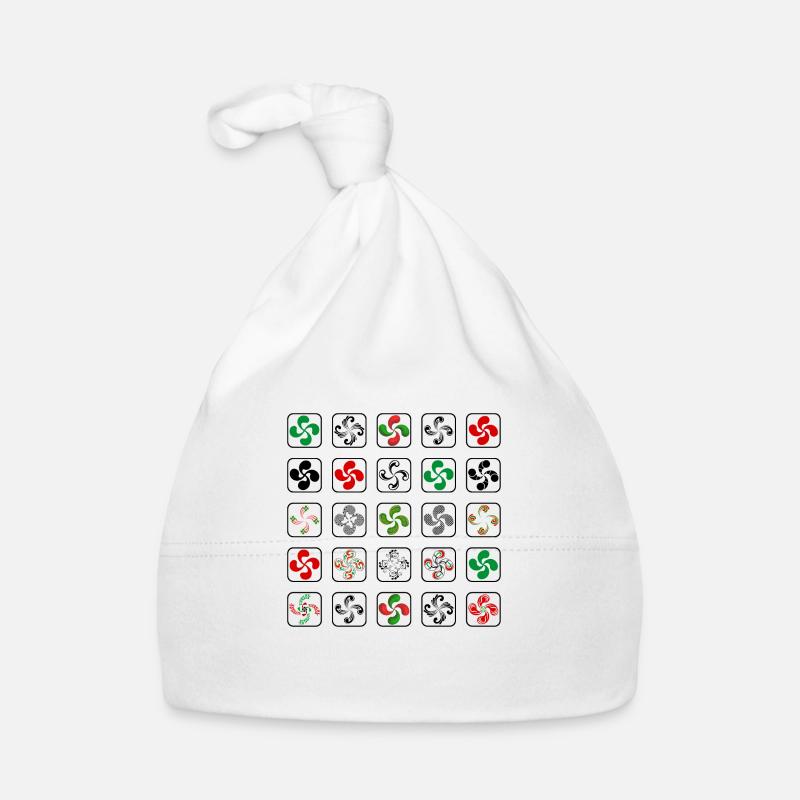 Croix du Pays Basque - Bonnet bio Bébé - blanc