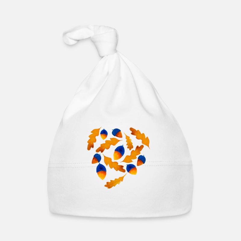 Herbst Muster Eicheln Geschenk Baby Bio-Mütze