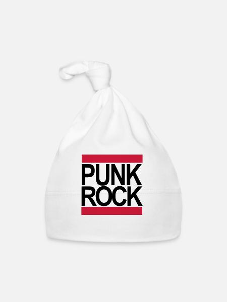 punk rock - Bonnet bio Bébé - blanc - Devant