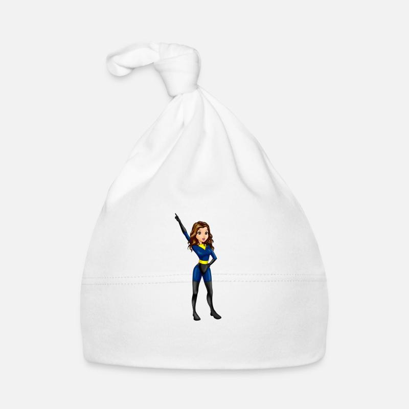 Superheldin in blau Baby Bio-Mütze
