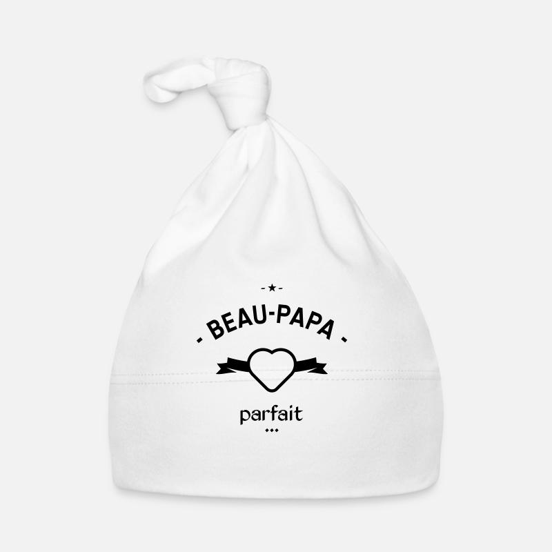 Beau papa parfait - Bonnet bio Bébé - blanc