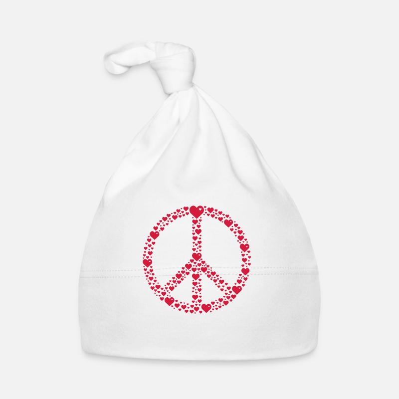 peace with hearts (1c) Baby Bio-Mütze