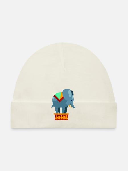 Circus elephant - Organic Baby Cap - white - Front