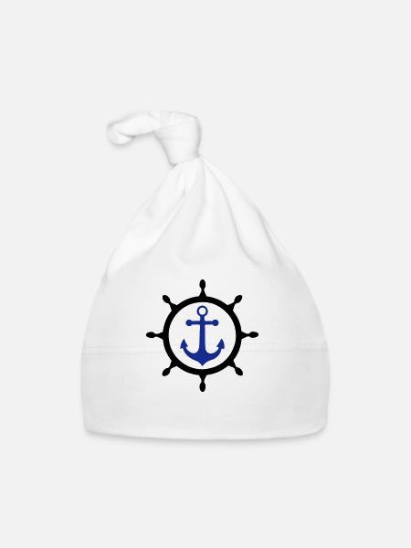 ancre marine 3 - Baby Bio-Mütze - Weiß - Vorne