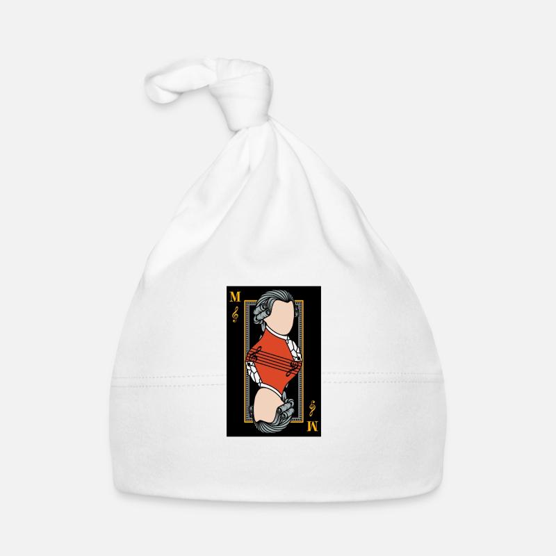 Mozart carte musique Note Noir Cool Cadeau - Bonnet bio Bébé - blanc