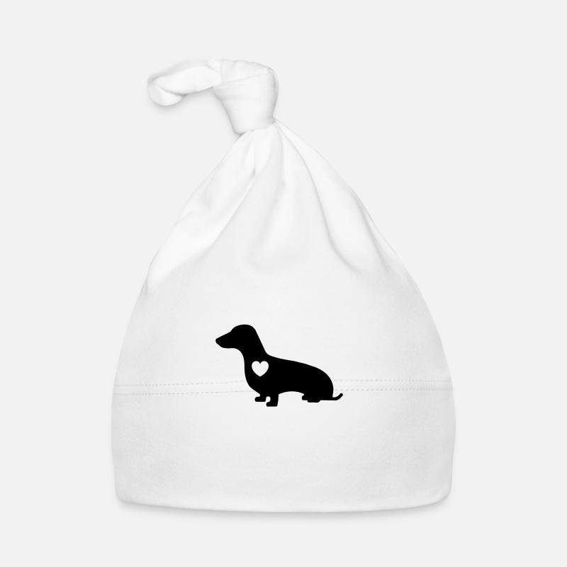 Cadeau de chien de race de chien de silhouette de teckel Bonnet bio Bébé