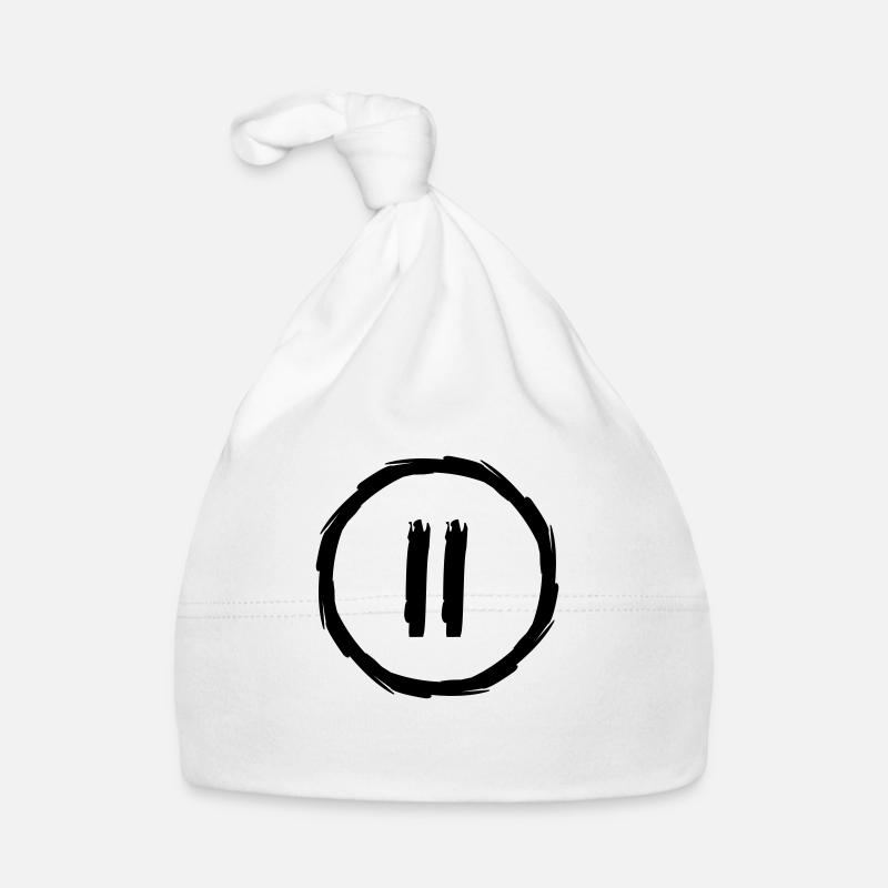 pause button number 2 play music buttons circles rings Organic Baby Cap