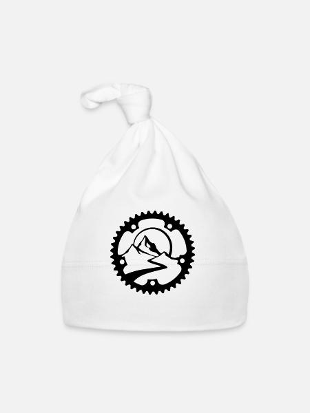 fahrradkranz_mit_landschaft - Baby Bio-Mütze - Weiß - Vorne