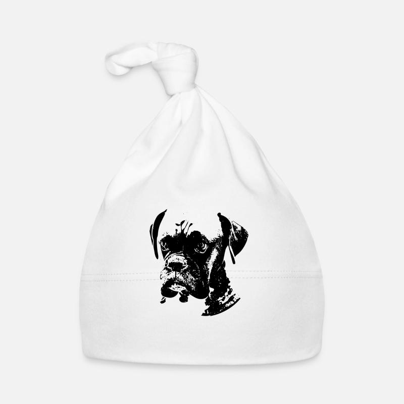 Deutscher Boxer Hunderasse Geschenk - Baby Bio-Mütze - Weiß