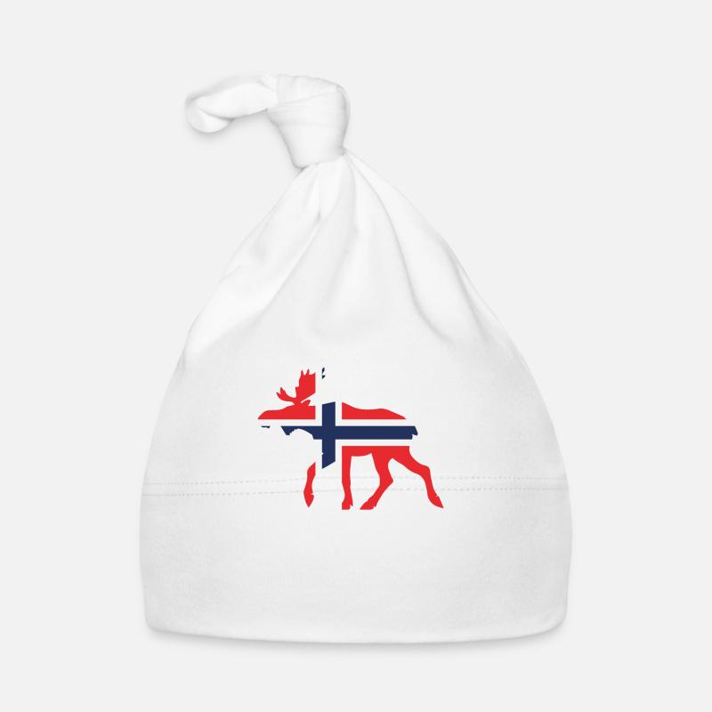Moose Norway flag Baby Bio-Mütze