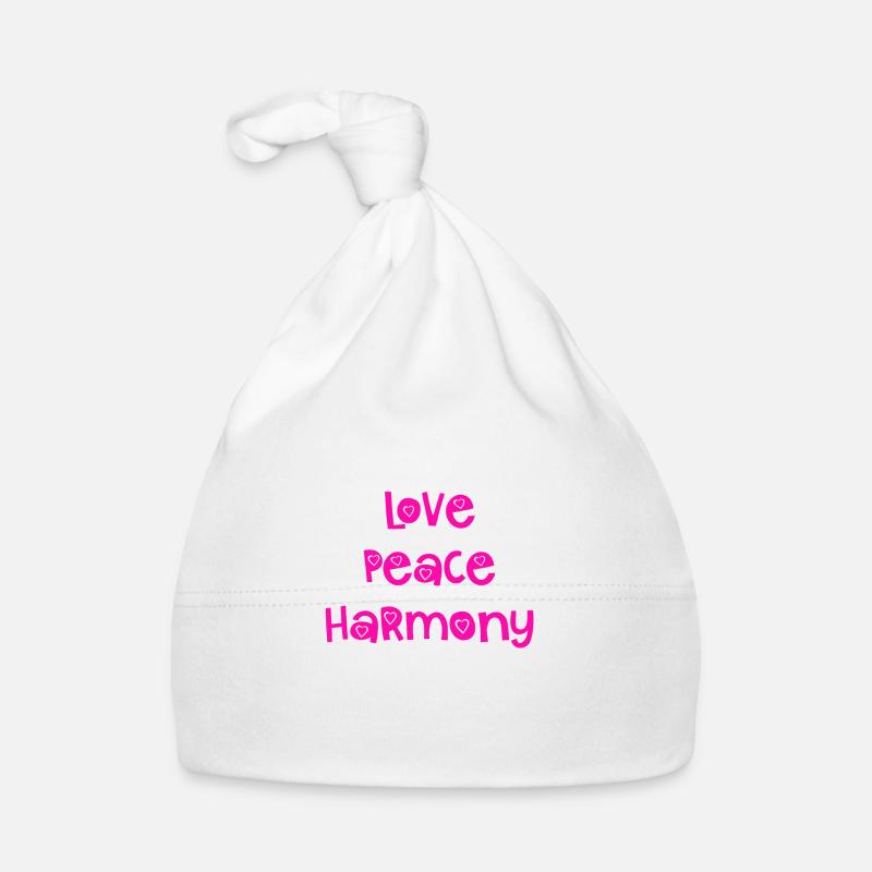 Love Peace Harmony - pink Organic Baby Cap