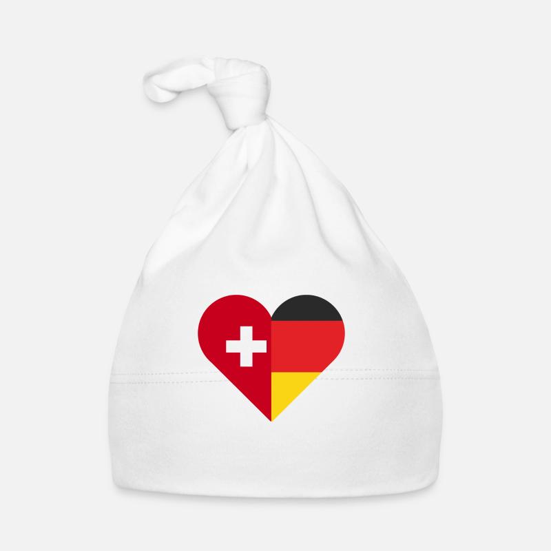 Deutschland Schweiz Herz Geschenk Baby Bio-Mütze