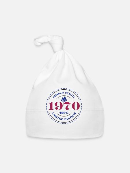 1970 PREMIUM QUALITY || 100% LIMITED EDITION - Baby Bio-Mütze - Weiß - Vorne